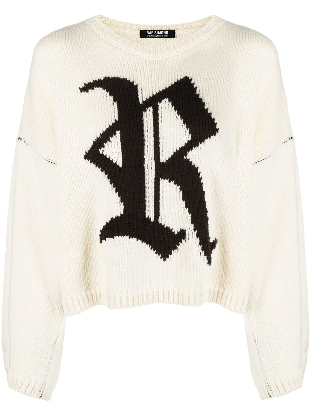 

Raf Simons intarsia-logo wool jumper - White