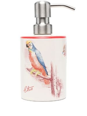 Etro Home parrot-print Ceramic Soap Dispenser - Neutrals