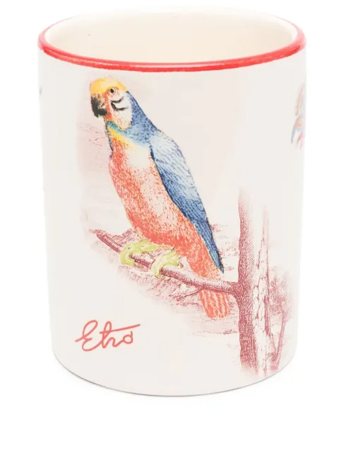 ETRO HOME vaso de cerámica con ilustración estampada