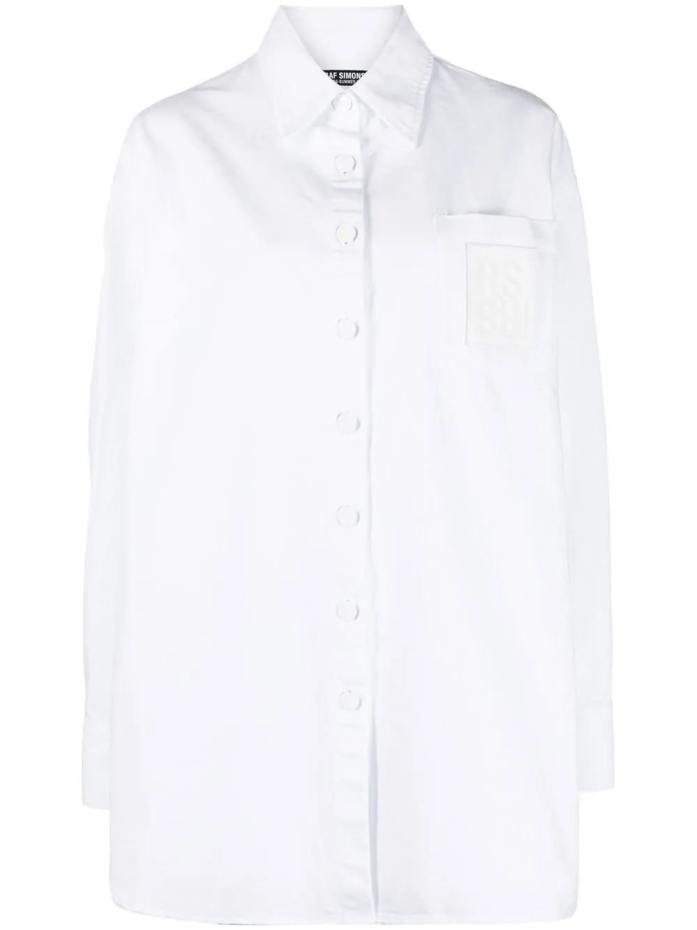 

Raf Simons logo-patch buttoned-up shirt - White