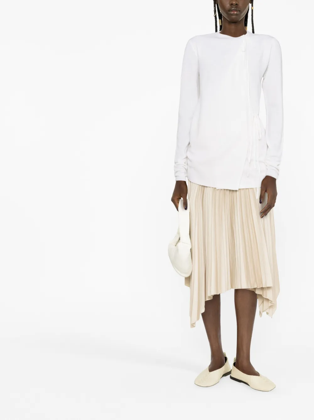 JOSEPH High waist midi-plooirok - Beige