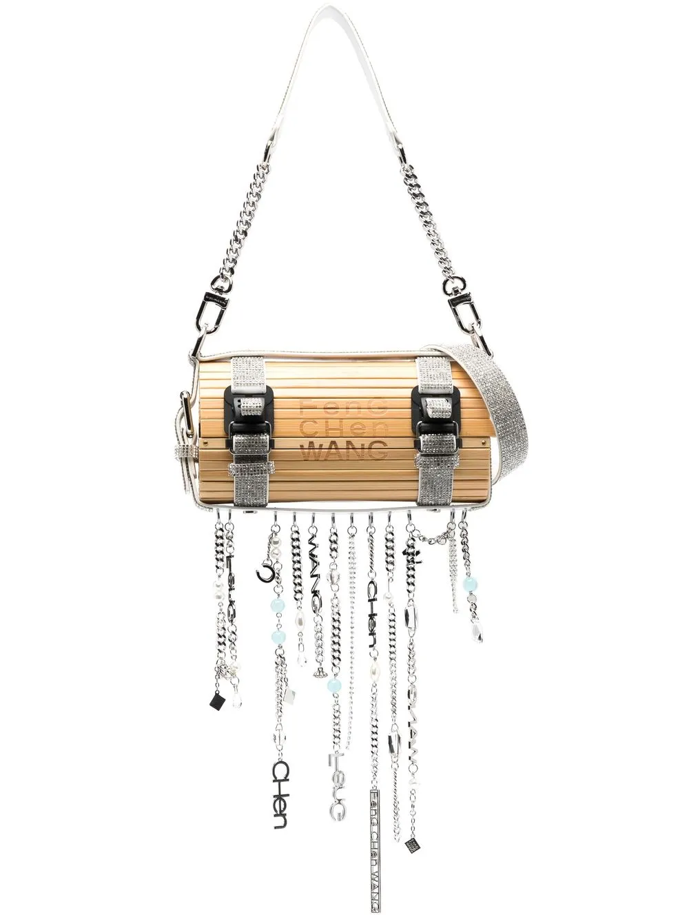 

Feng Chen Wang bamboo-panel crossbody bag - Neutrals