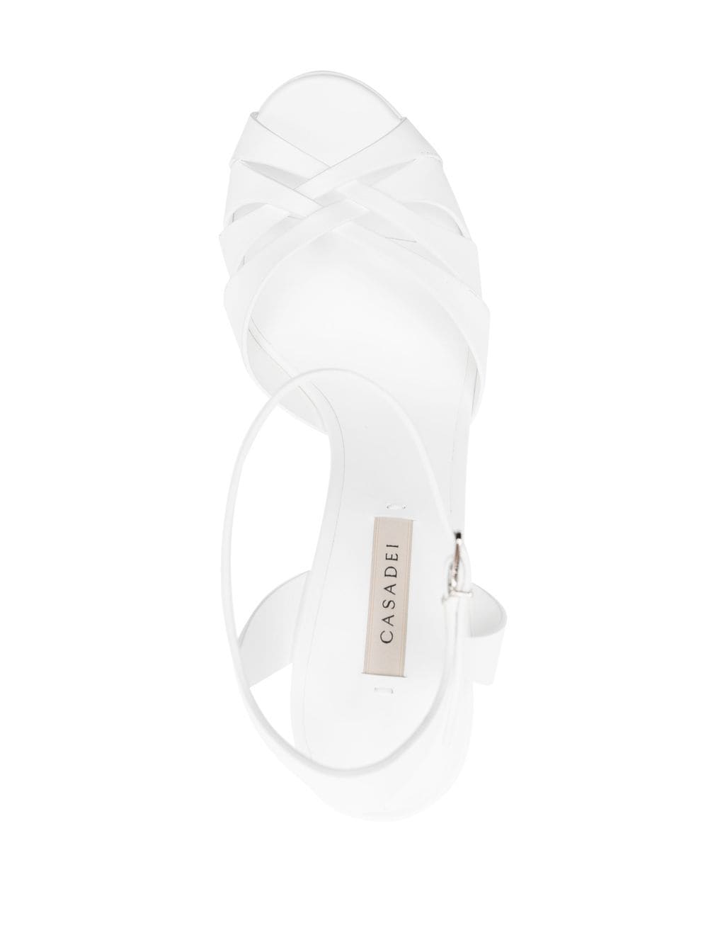 Shop Casadei 135mm Woven Platform Sandals In White