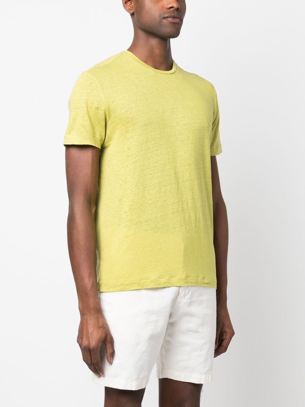 Shop Majestic Short-sleeve Linen T-shirt In Green