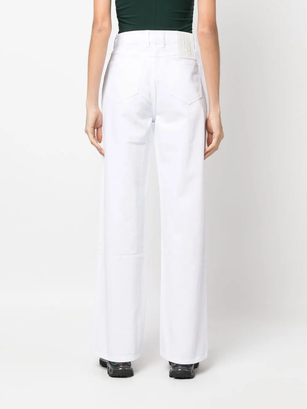 Shop Raf Simons High-waisted Straight-leg Jeans In White