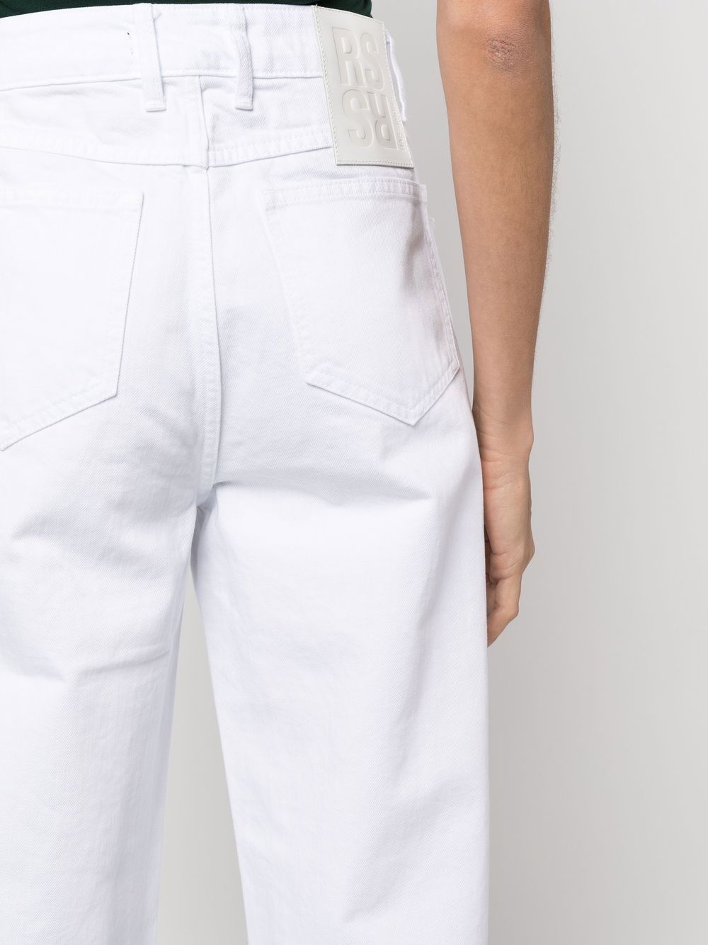 Shop Raf Simons High-waisted Straight-leg Jeans In White