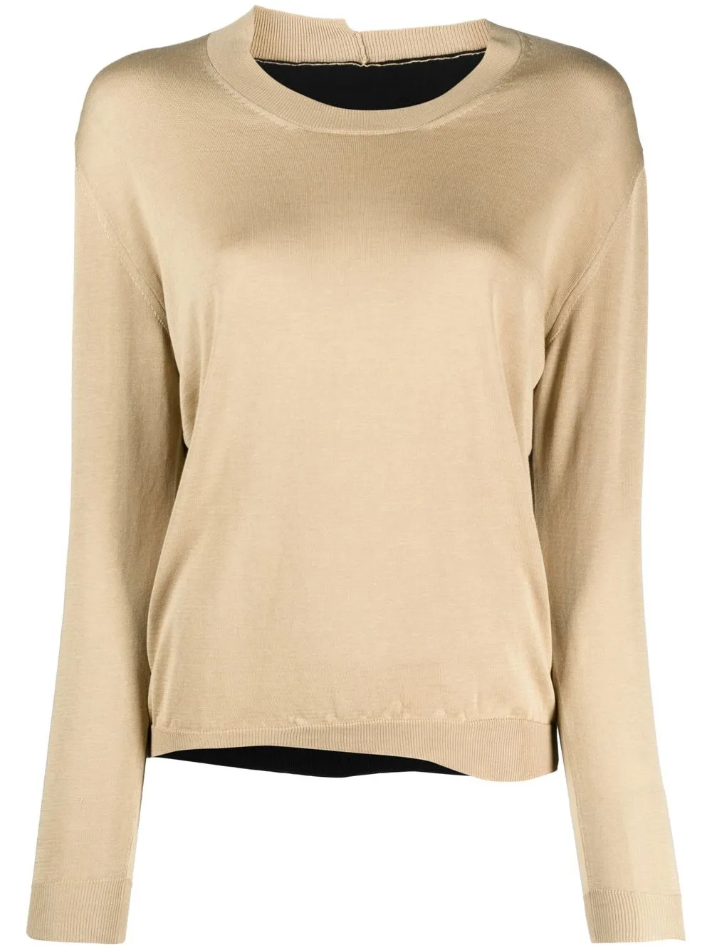 

Uma Wang colour-block cotton-silk jumper - Neutrals