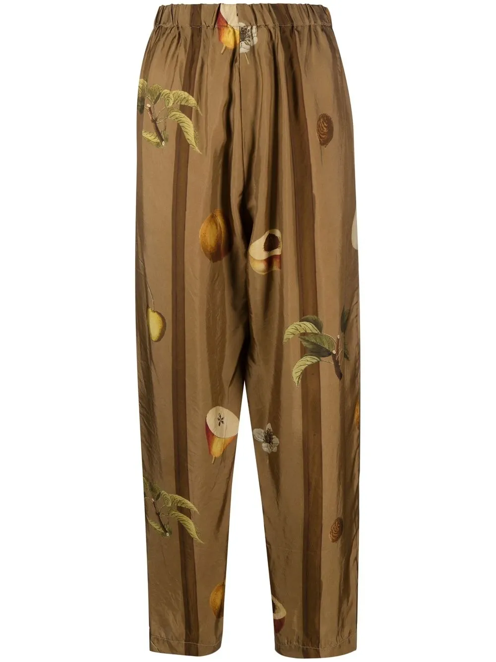 

Uma Wang fruit-print tapered trousers - Brown