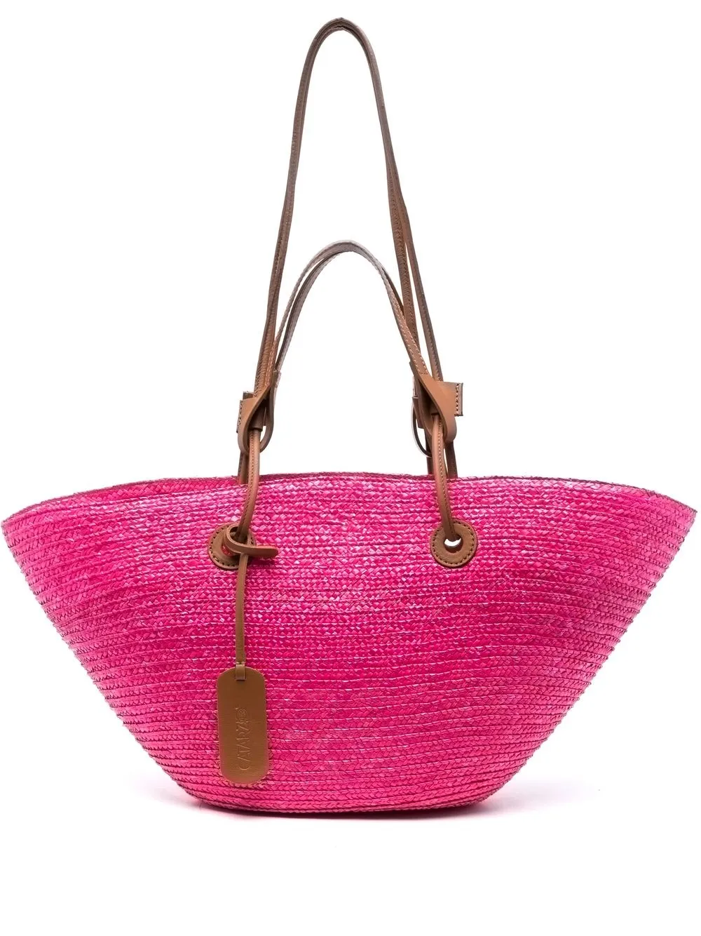 

catarzi trapeze woven-wicker tote bag - Pink