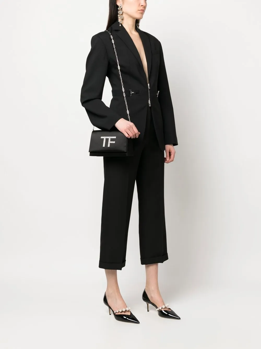 TOM FORD Schoudertas met monogram - Zwart