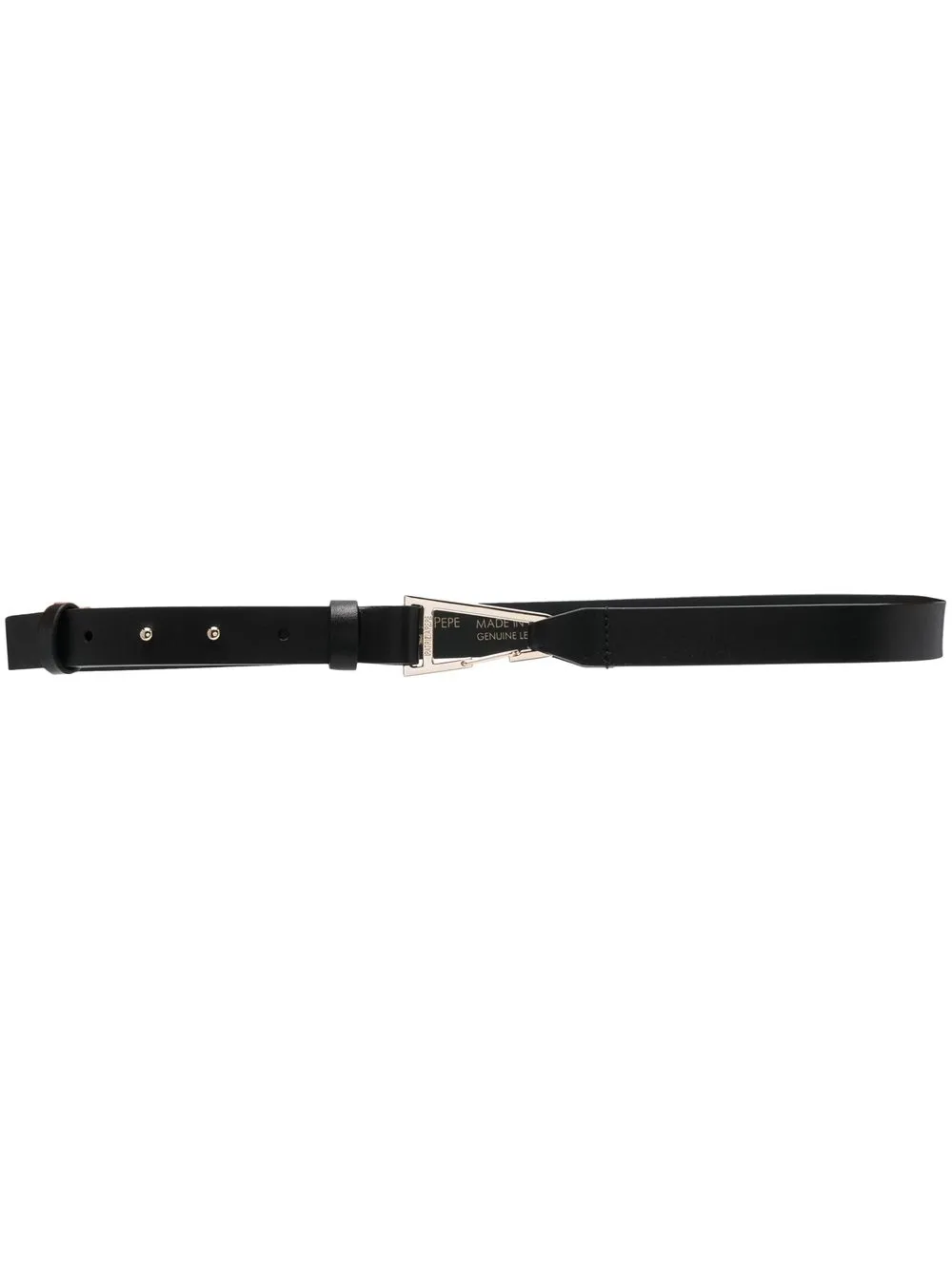 

Patrizia Pepe carabiner-logo leather belt - Black