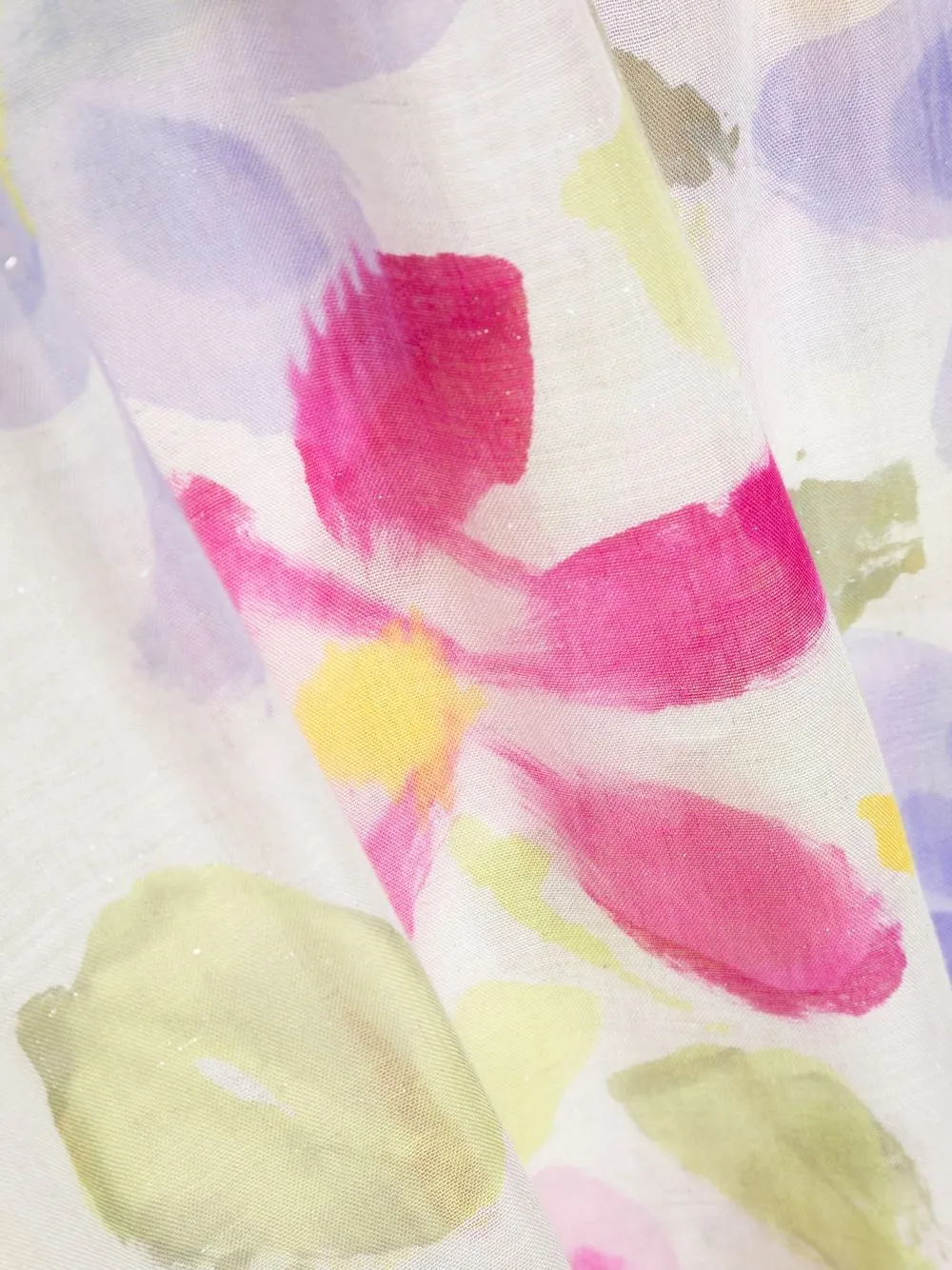 Faliero Sarti Sjaal met bloemenprint - Wit