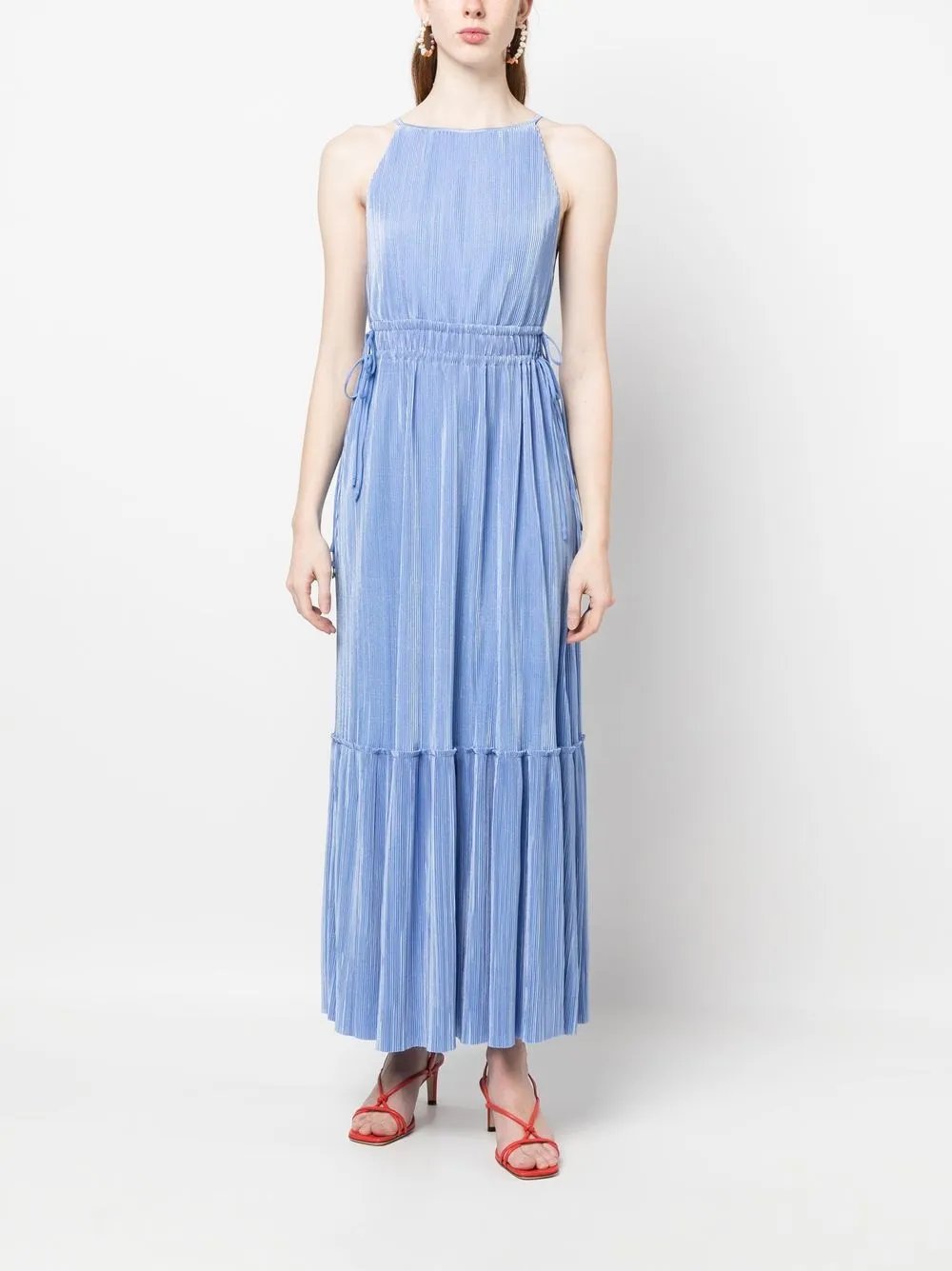 Patrizia Pepe Jurk met trekkoordtaille - Blauw