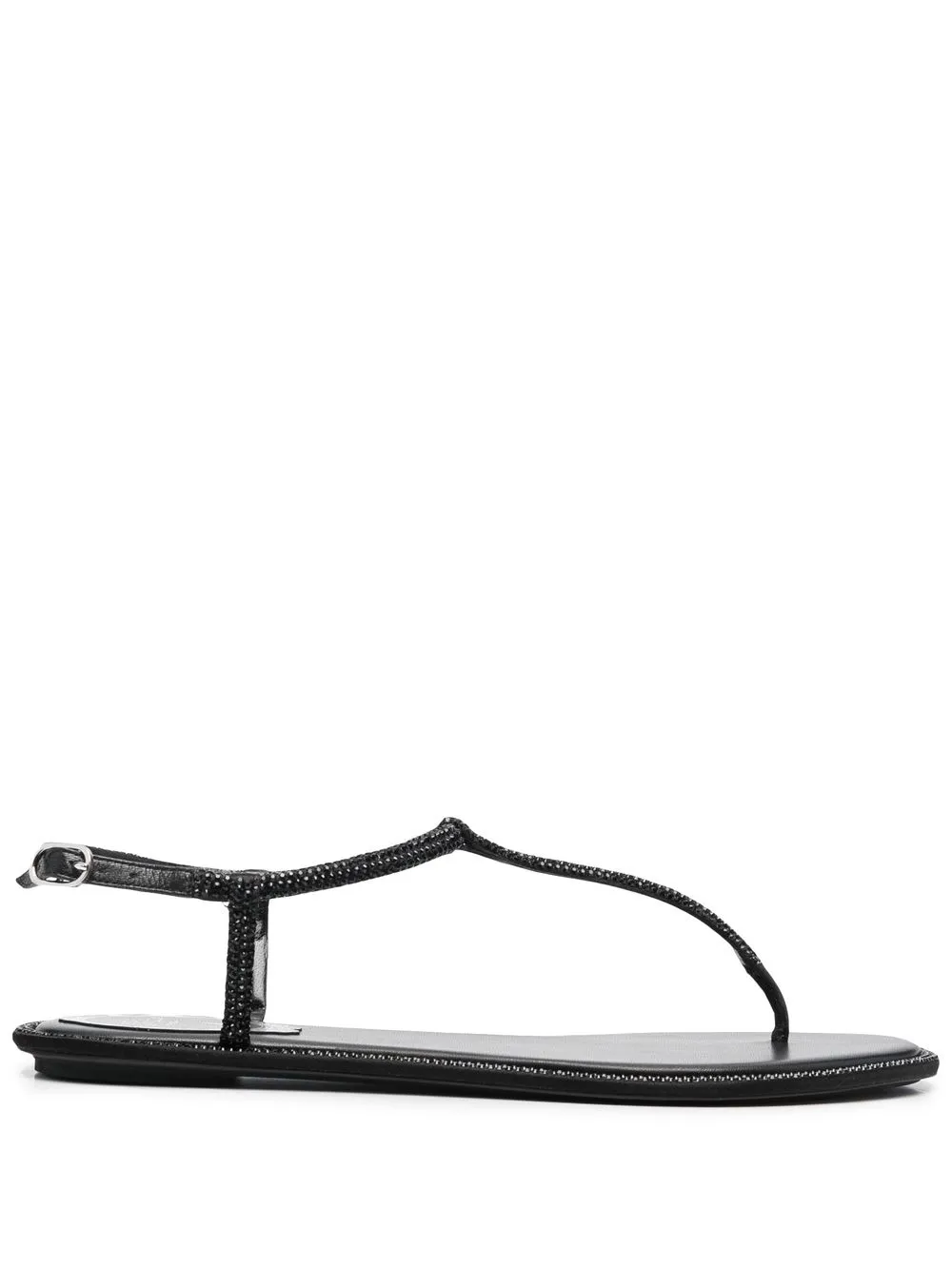 

René Caovilla crystal-embellishment flat sandals - Black