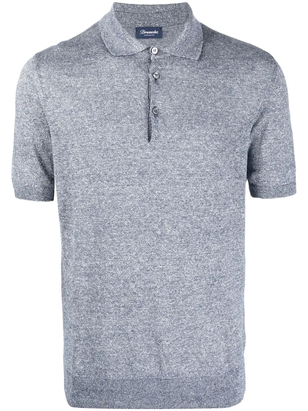 

Drumohr short-sleeved fine-knit polo shirt - Blue