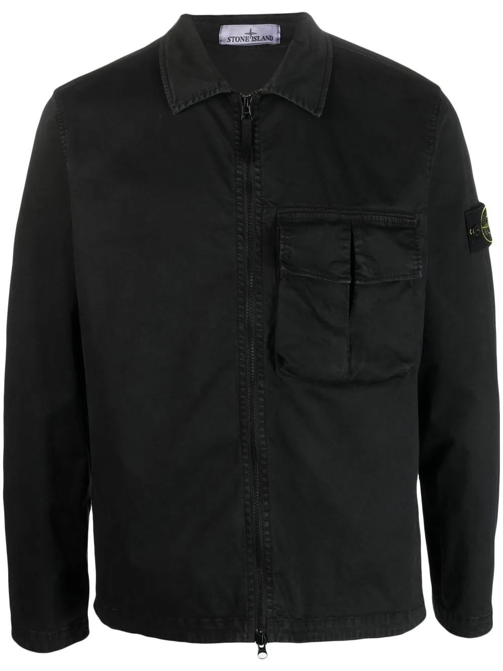 

Stone Island Compass-patch shirt jacket - Black