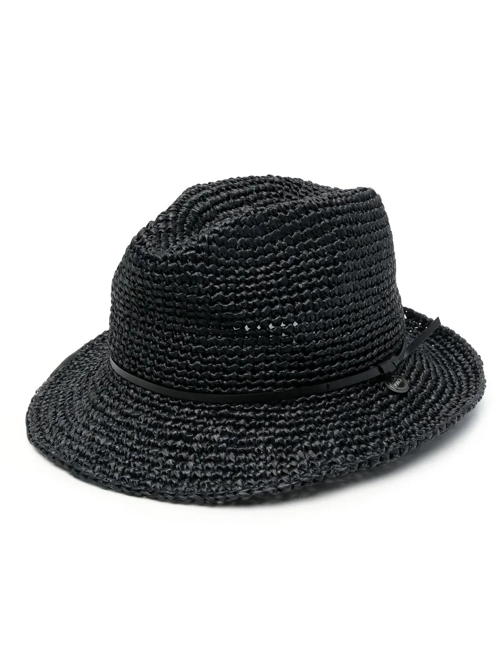 

catarzi logo-plaque interwoven sun hat - Black