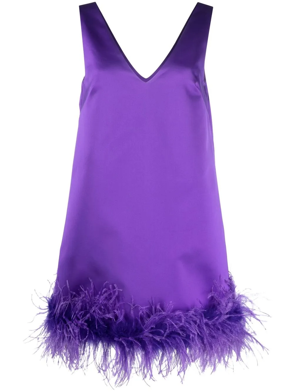 

P.A.R.O.S.H. V-neck feather dress - Purple