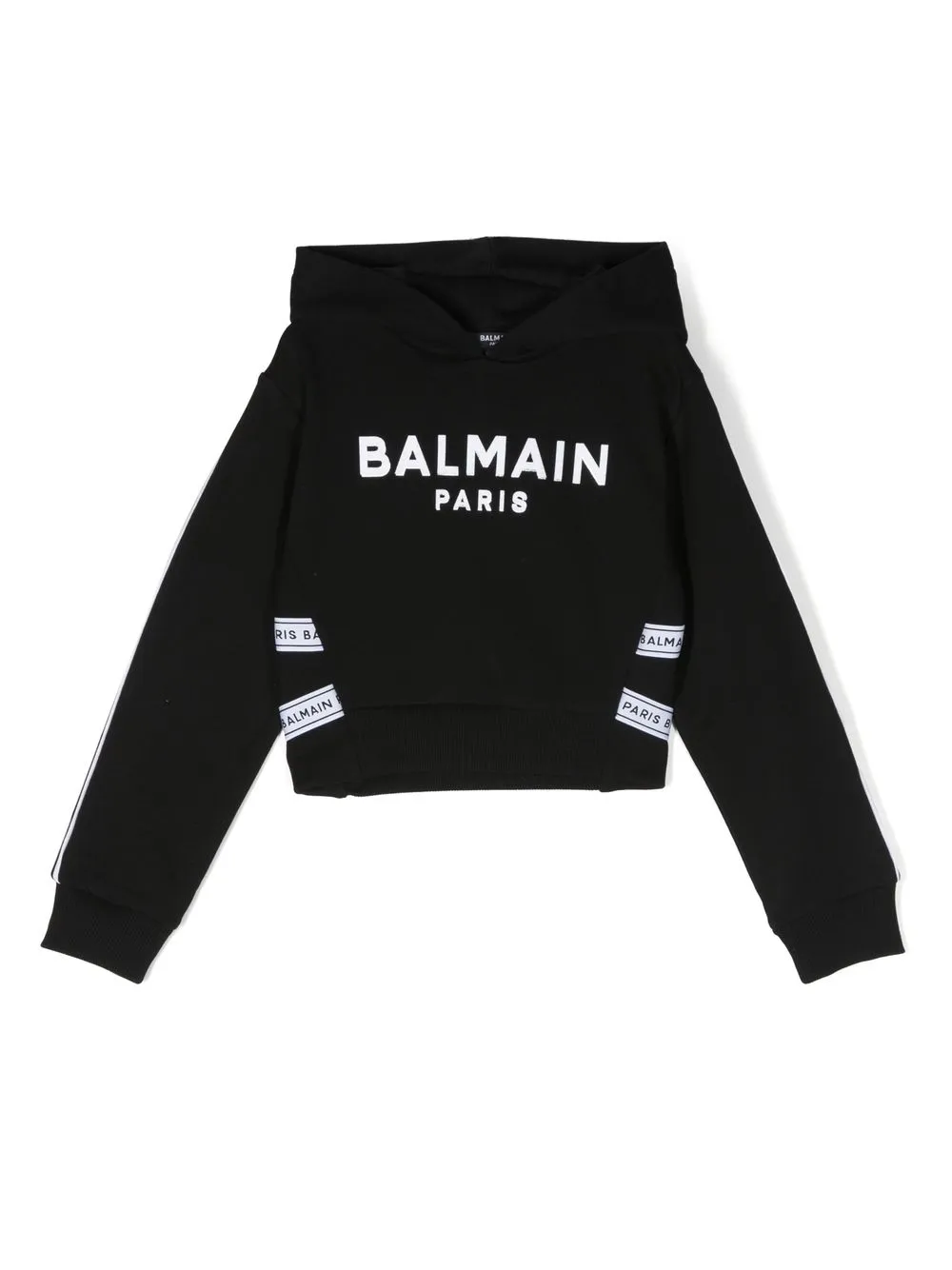 

Balmain Kids logo-stripe printed hoodie - Black