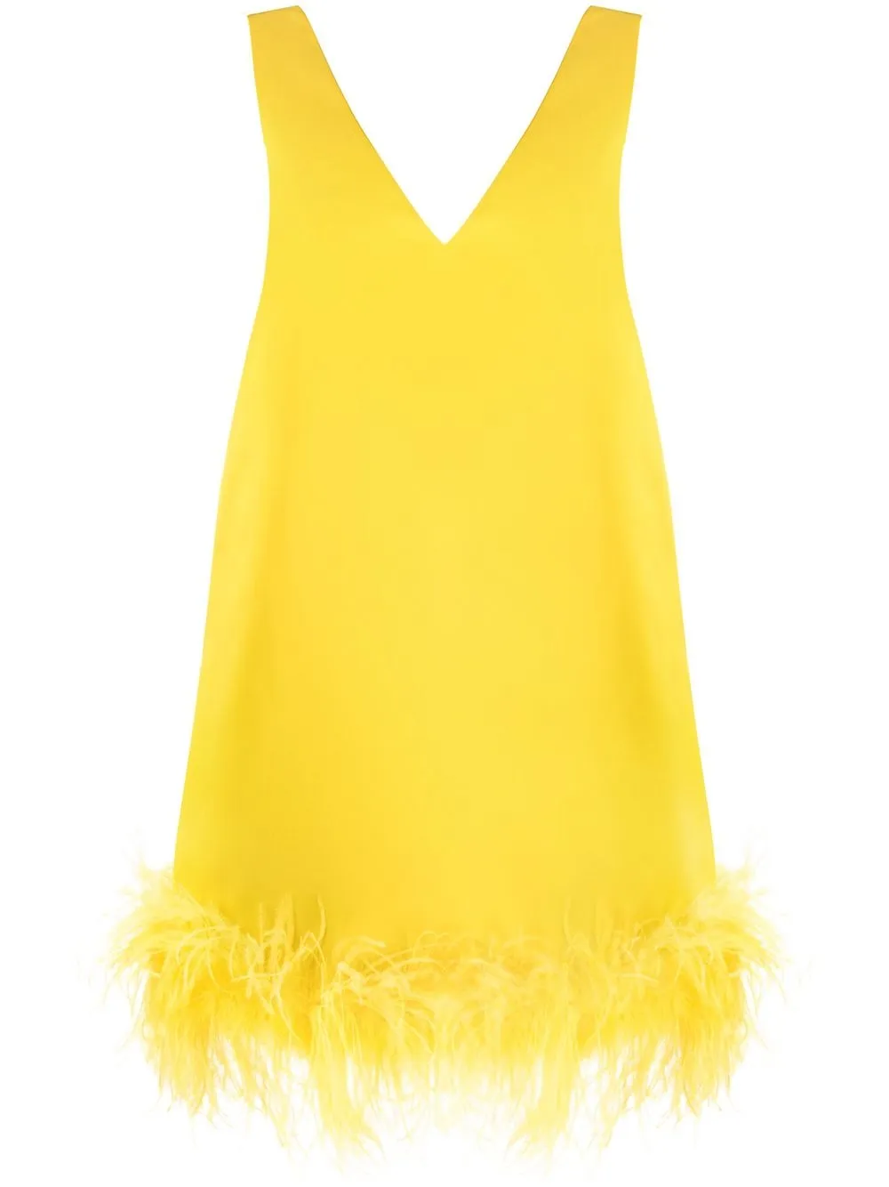 

P.A.R.O.S.H. V-neck feather dress - Yellow