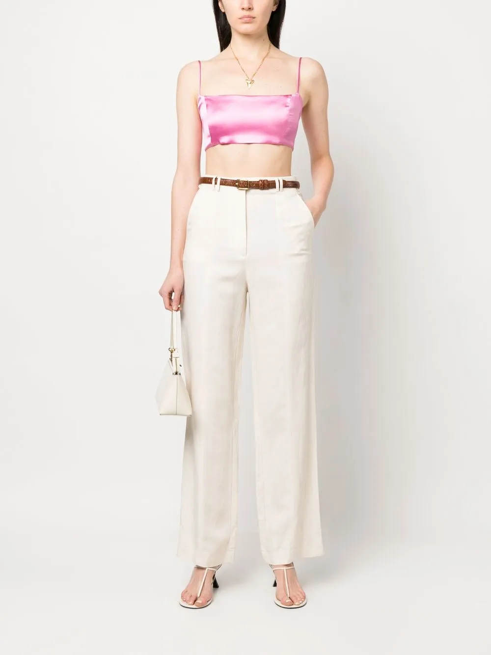 Patrizia Pepe High waist pantalon - Beige