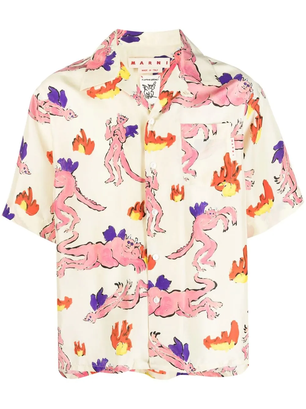 

Marni graphic-print shirt - Neutrals