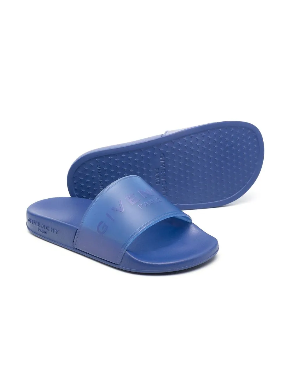 Shop Givenchy Logo-print Slide On Sandals In Blue