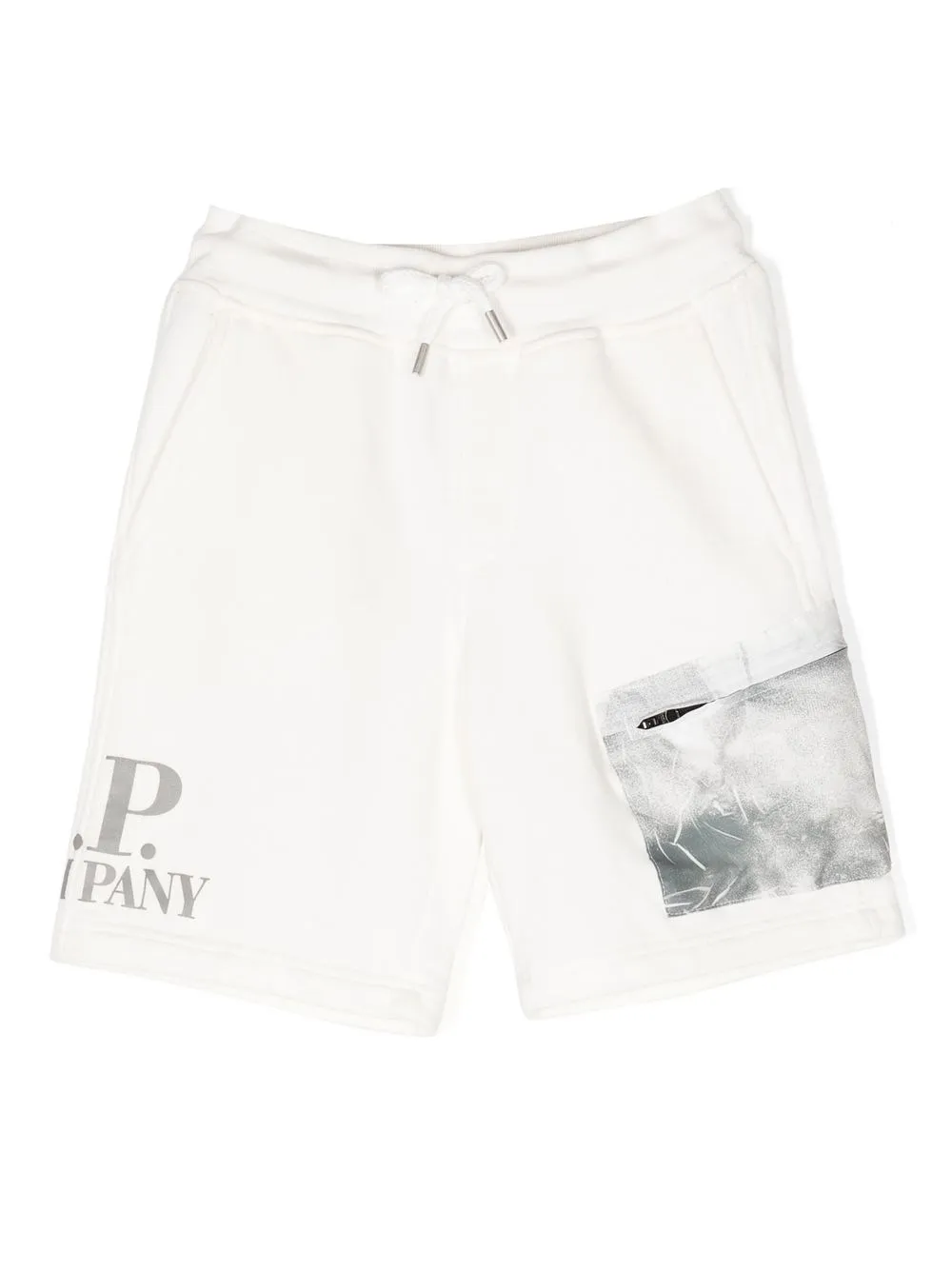 

C.P. Company Kids shorts con logo estampado - Blanco
