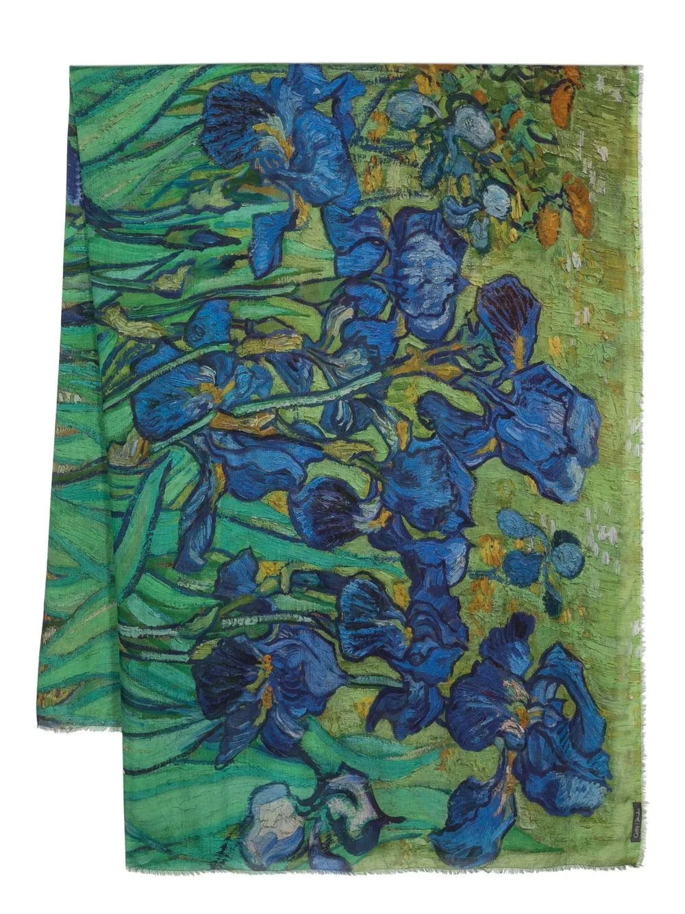 

Faliero Sarti graphic-print frayed scarf - Green
