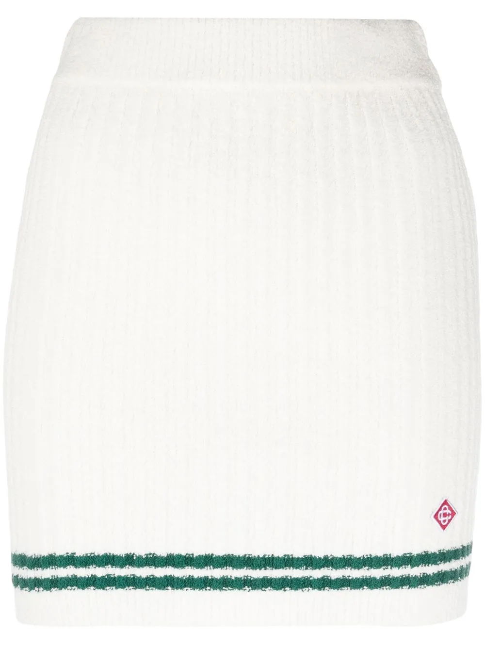 

Casablanca logo-embroidered knitted skirt - White