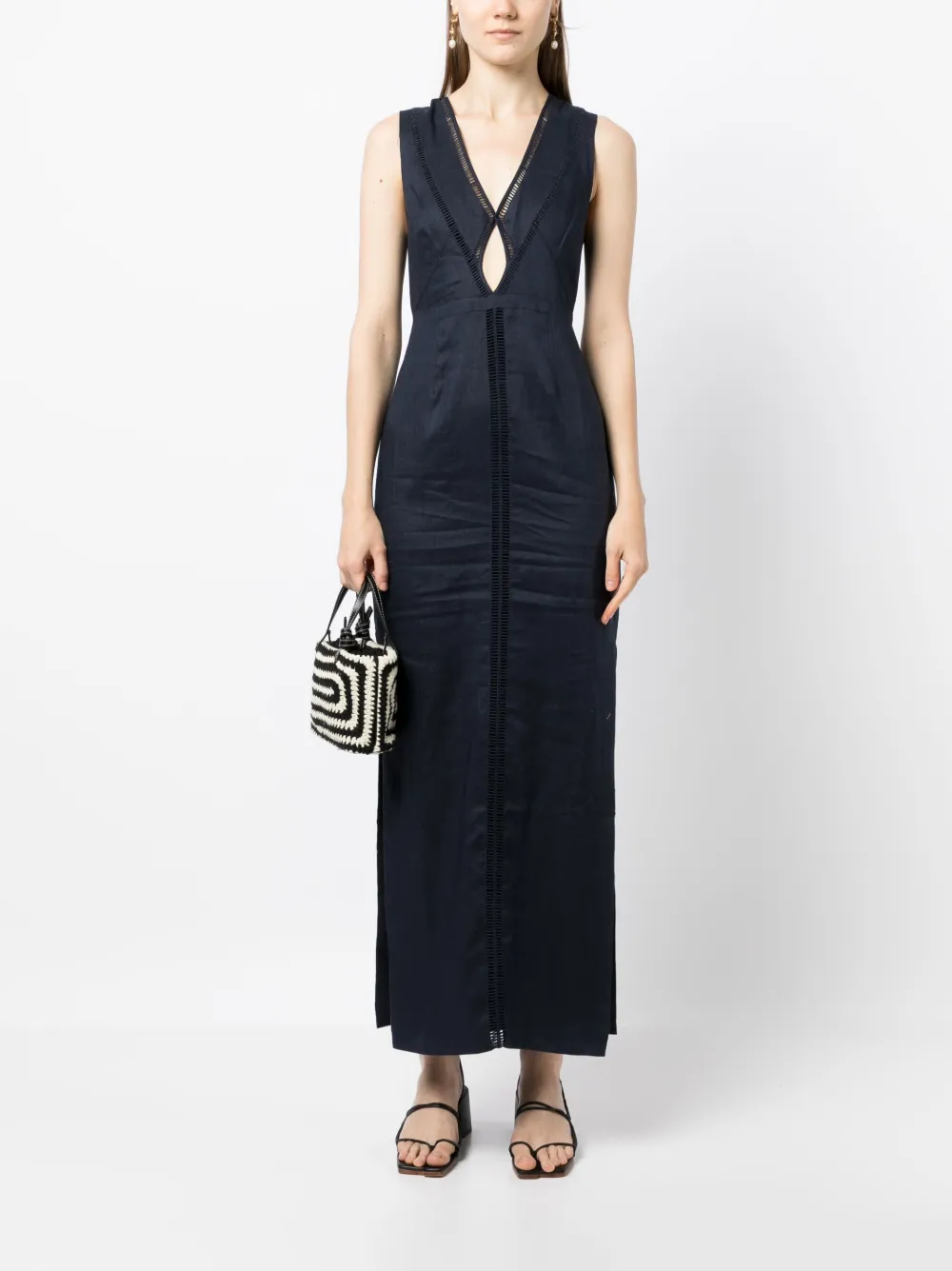 Joslin Mouwloze jurk - Blauw
