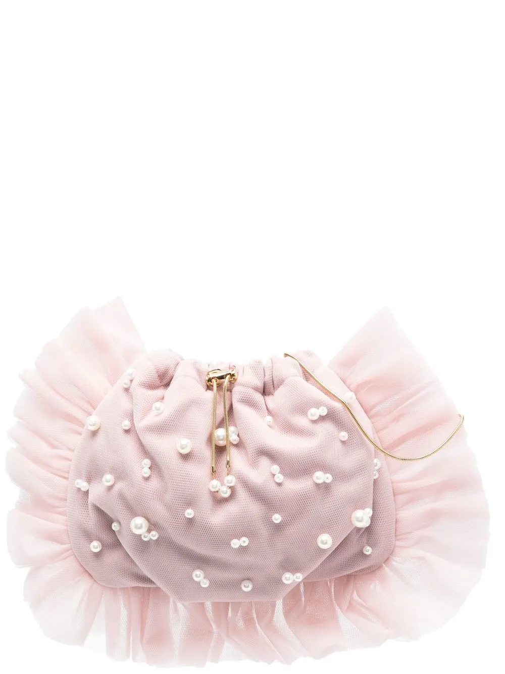 

Rosantica tulle-embellished detail clutch bag - Pink