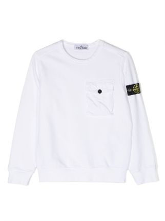 White stone island outlet sweatshirt