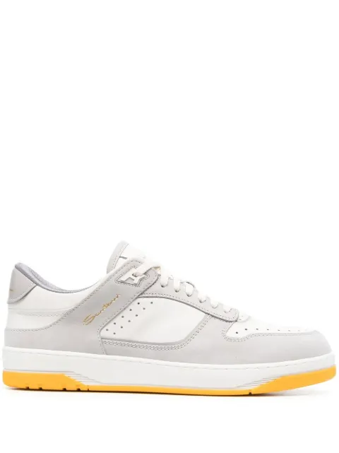 Santoni calf-leather lace-up sneakers