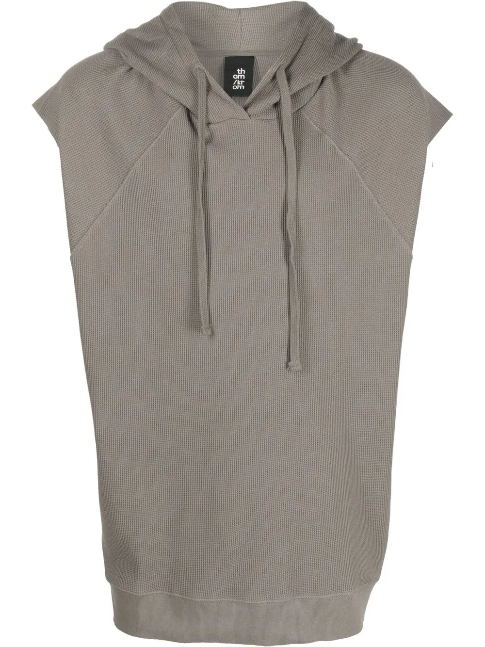 

Thom Krom short-sleeved drawstring hoodie - Grey
