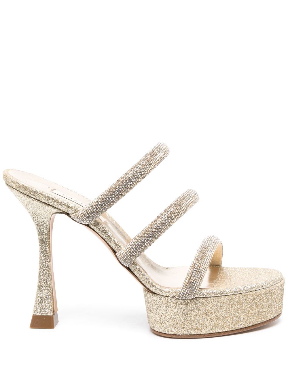 Image 1 of Casadei embellished calf leather mules