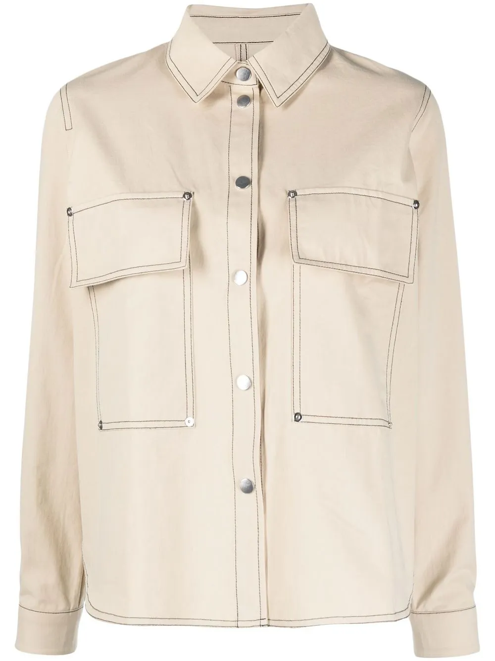 

Stella Nova chest flap-pocket cotton shirt - Neutrals