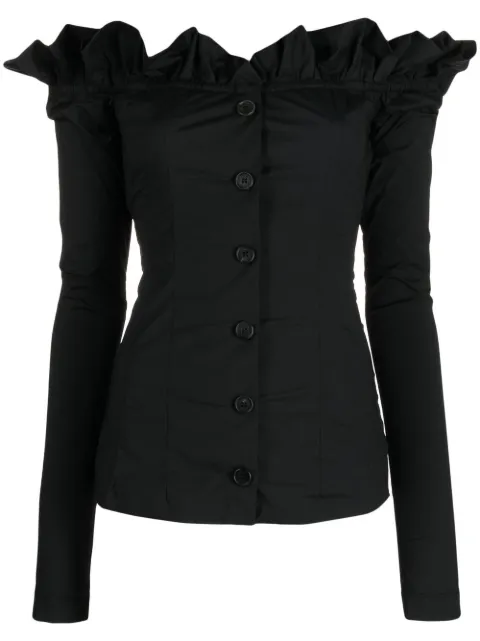 Philosophy Di Lorenzo Serafini ruffled off-shoulder shirt 