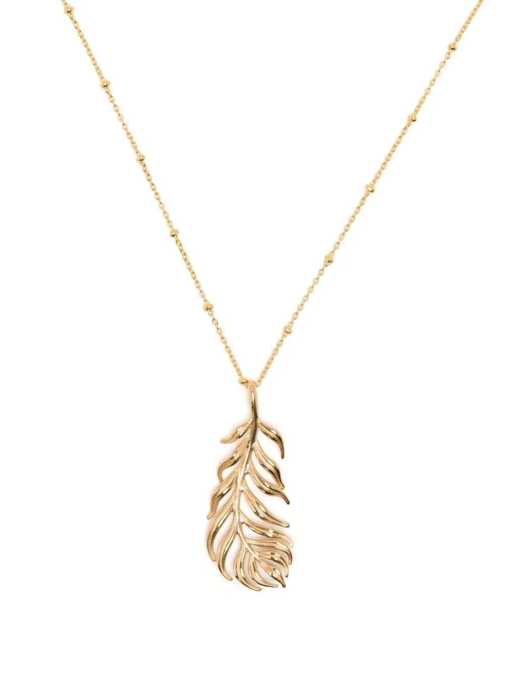 feather pendant gold necklace