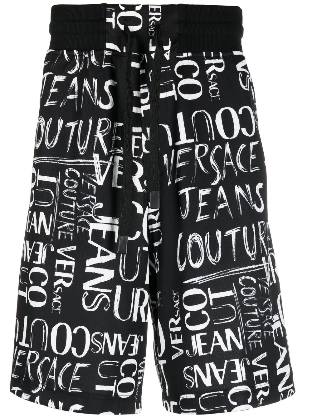 

Versace Jeans Couture logo-print knee-length shorts - Black