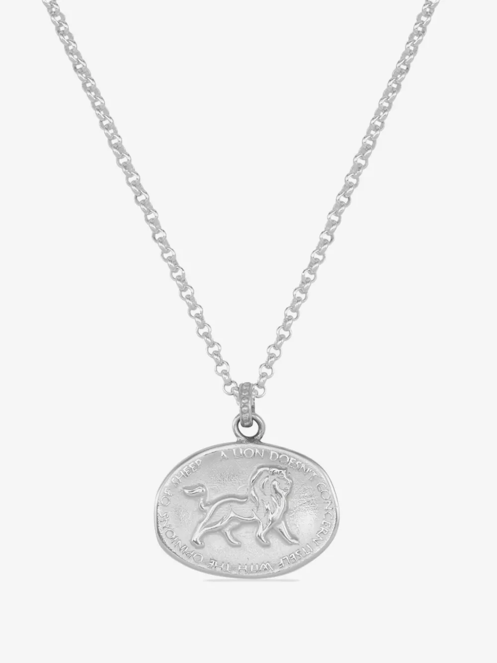 DOWER AND HALL Inspiring Lion talisman necklace | Silver | Image 1