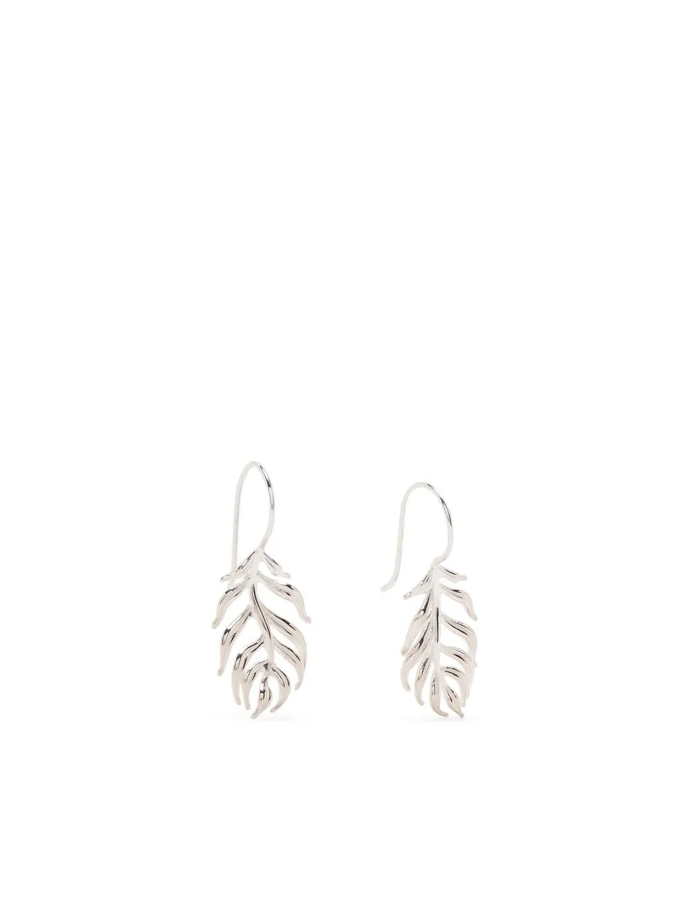 Dower & Hall Angel Feather Drop Earrings In Silber