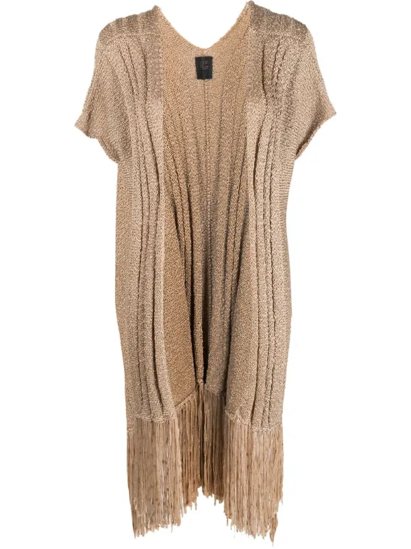 Fisico fringe-trim short-sleeve Cardigan - Farfetch