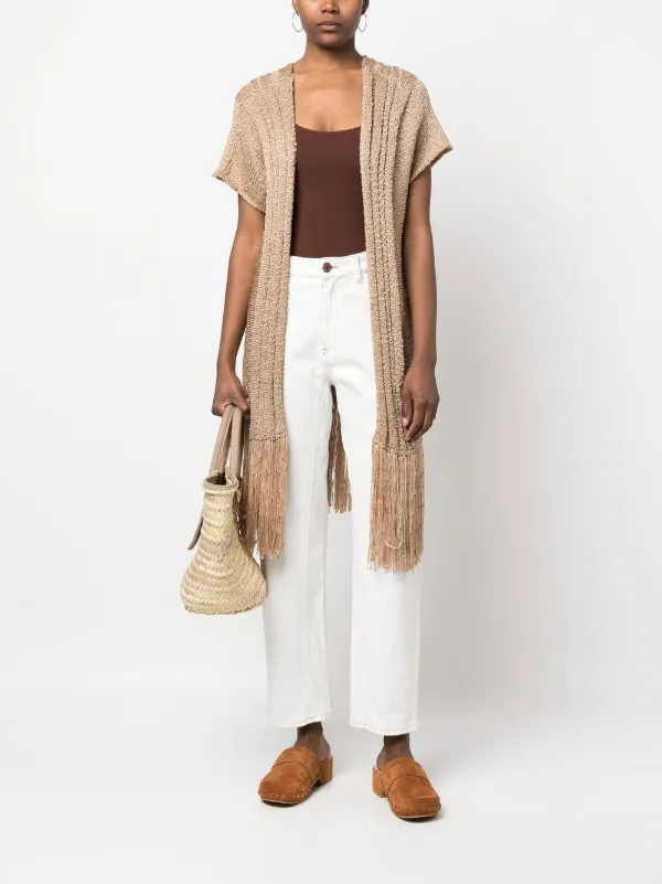 Fisico fringe-trim short-sleeve Cardigan - Farfetch