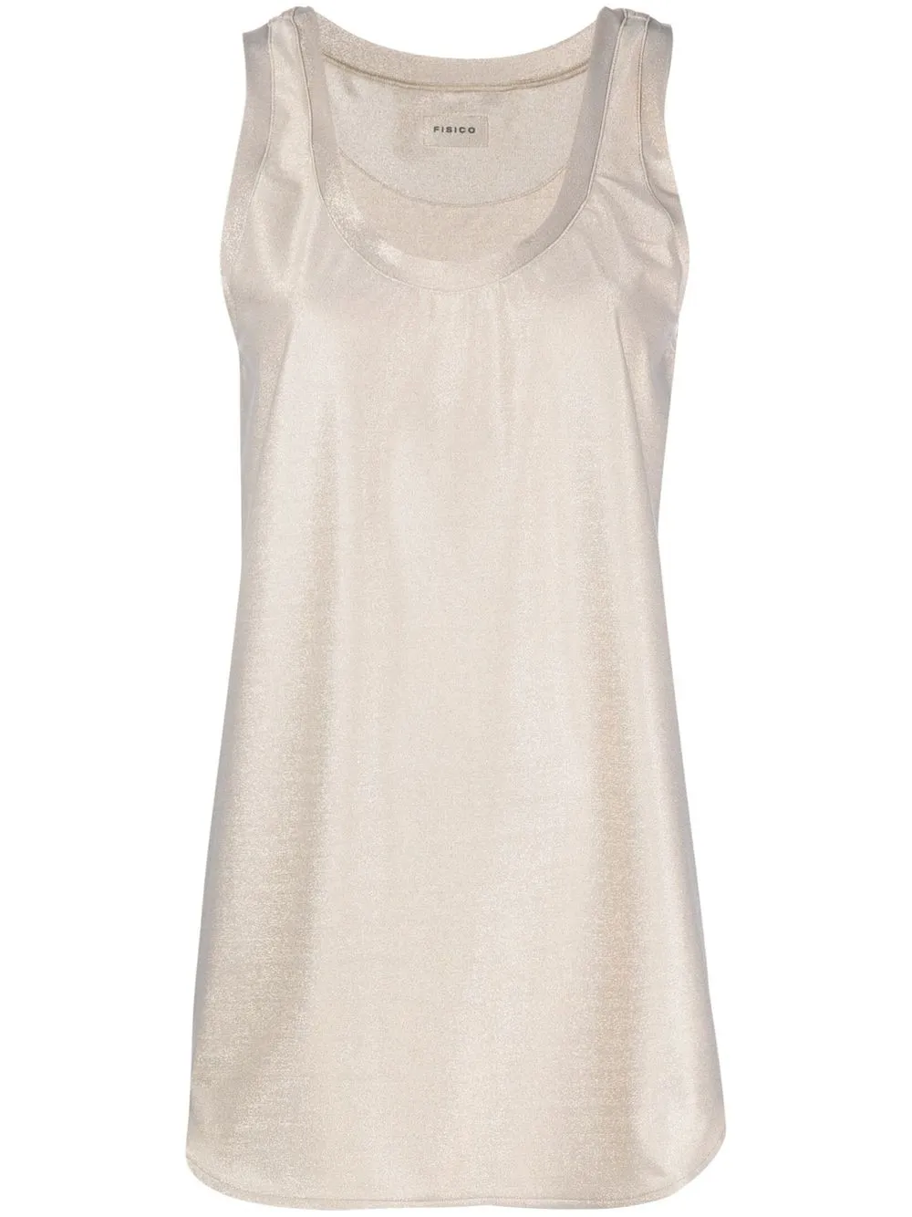 

Fisico lurex-detail cover-up tank top - Gold
