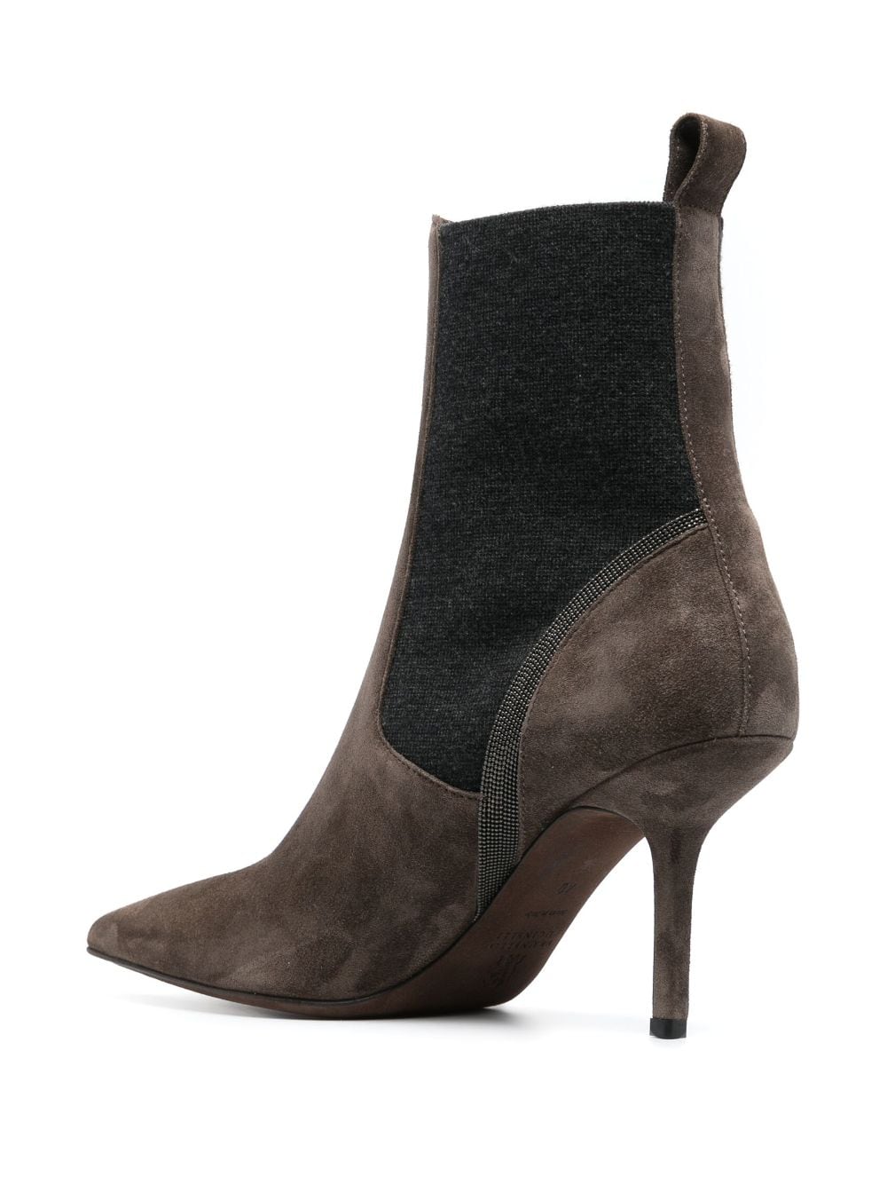 Shop Brunello Cucinelli Monili-embellished 90mm Ankle Boots In Brown