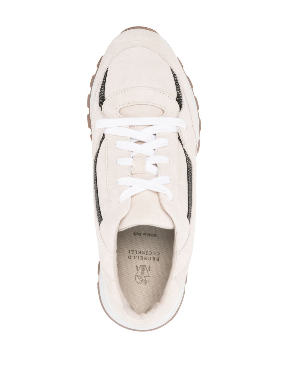 Shop Brunello Cucinelli Low-top Lace-up Sneakers In Neutrals