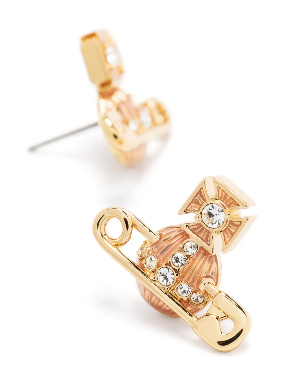 Shop Vivienne Westwood Kitty Stud Earrings In Gold