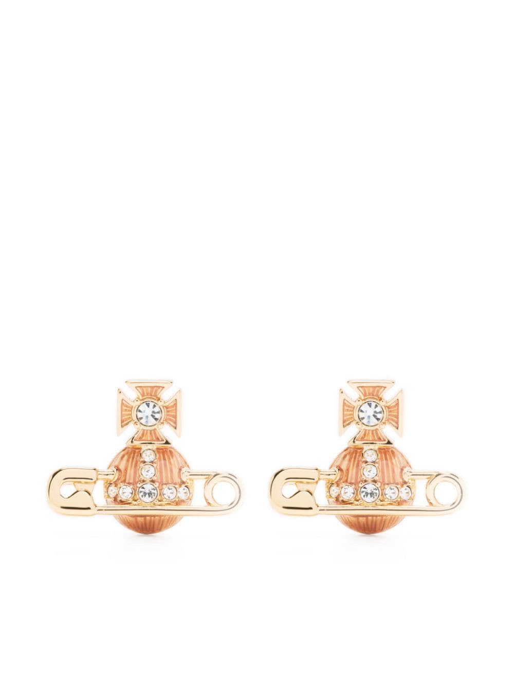 Shop Vivienne Westwood Kitty Stud Earrings In Gold