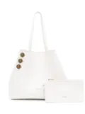 Balmain Emblème leather tote bag - White
